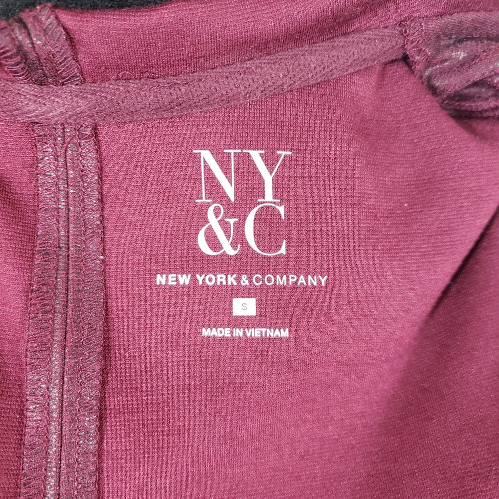 Burgundy Wine Colored Slant Zip Hooded Sweatshirt - Picture 6 of 7